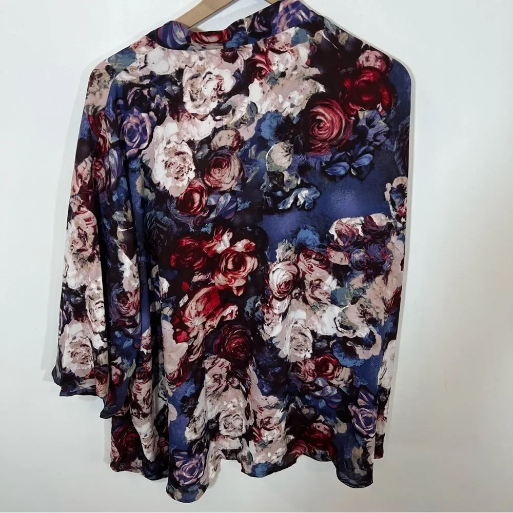 NWOT Laurie Felt Open Front Printed Kimono | Size 1X